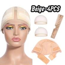 Headband & 2pcs High Definition Wig Caps, Breathable Elastic Adjustable Wig Caps, Suitable For Lace Front Wigs And Hairstyles, 3 Colors Available - View 11