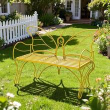 Outdoor Bench With Built-In Table, 49.2inch - Yellow - View 6
