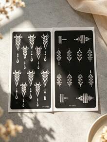 2 Sheets Finger Tattoo Stencil Stickers, DIY Painting, Suitable For Tattoos, Reusable 3 Layers Hollow Tattoo Stencils, Suitable For Body Art Tattoo Designs - View 8