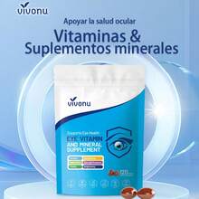 VIVONU EYE VITAMIN AND MINERAL SUPPLEMENT Suplementos dietéticos, multivitaminas, minerales y luteína, amarillo maíz, adecuados para hombres y mujeres, sin gluten, 120 cápsulas blandas / bolsas - Paquete de 3 - Ver 3