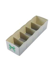 5-Compartment Bowknot Sock Storage Box, Plastic Drawer Organizer, Stackable Underwear Storage Box, Desktop Cosmetic Organizer, Divided Storage Box, Suitable For Home, Closet, Bathroom, Desktop And More Multi-Functional Storage, Closet Organization, Housewarming Gift - Multicolor - View 10