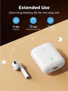 TWS Earbuds Wireless Bluetooth Earphones White Design Built-In Microphone Clear Call Quality Comfortable Ear Stem Design Compatible With All Mobile Devices Suitable For Fitness Running Daily Use - Multicolor - View 3