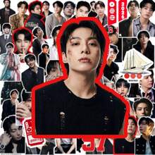 Hasbro 55pcs Kpop Jungkook BTS Stickers, Korean Idol Merchandise, DIY Planner Stickers - Style Random - View 4