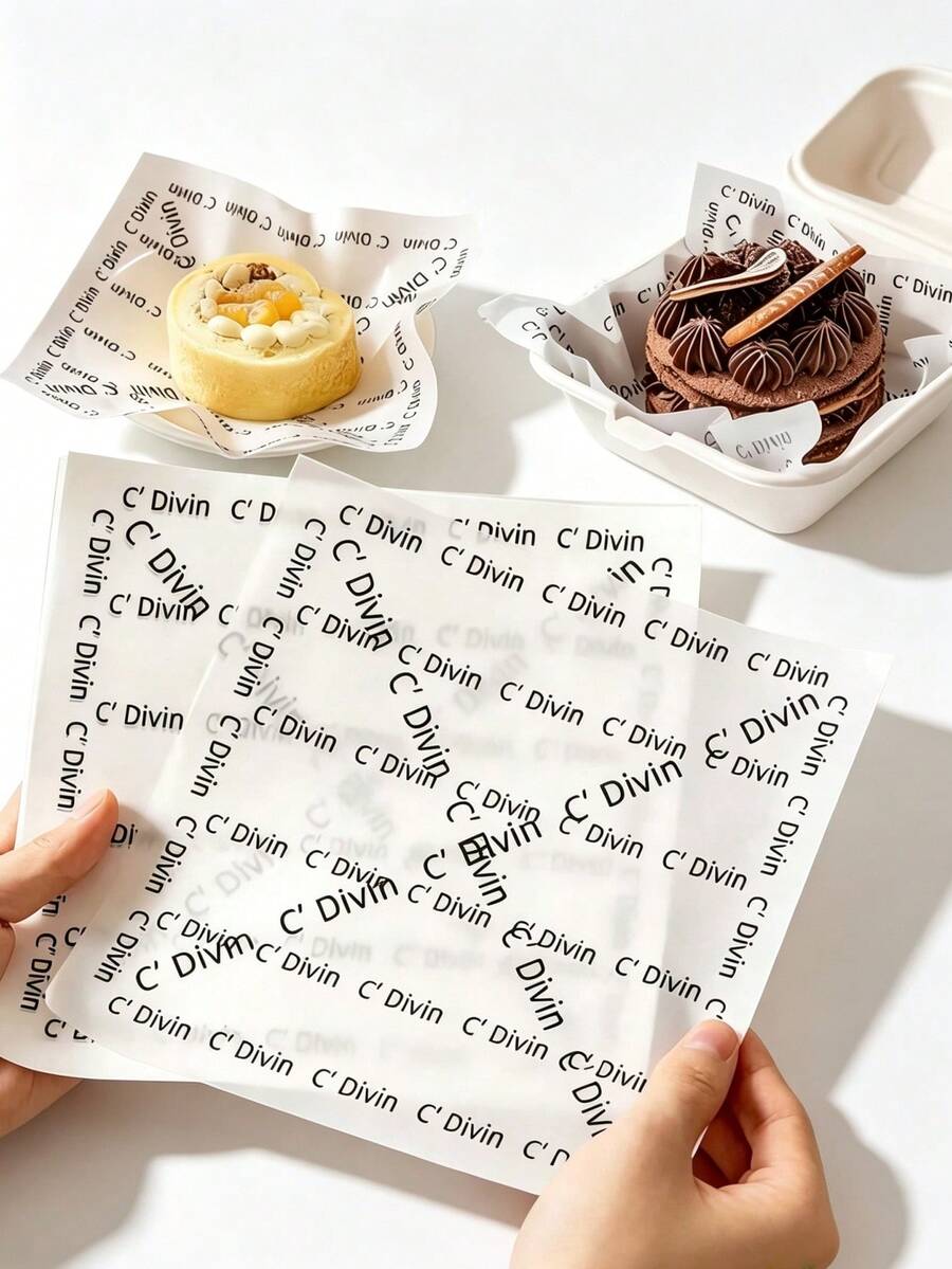 100/200pcs Wax Paper, Disposable Baking Food Paper, Plate Liner Paper, Bread Tray Paper, Greaseproof Paper, Baking Store Toast Cake Dessert Liner Paper, Food Packaging Paper, Baking Tools, Kitchen Accessories - View 1