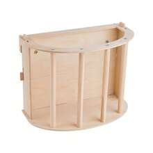 Natural Wood Hanging Rabbit Hay Feeder, Large Capacity Hay Holder Reducing Waste For Guinea Pigs Small Pets - wood color - View 7