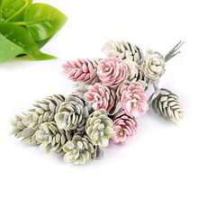 3pcs Mixed Color Artificial Pineapple Grass Stems, Faux Pinecone Flower Picks, Plastic Fake Plant For Vase Filler, Boho Home Table, Wedding Wreath DIY Decor - Multicolor - View 4