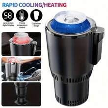 Car Cup Holder With Heating And Cooling, Aluminum Cup, LED Digital Temperature Control, High Base For Stability, Can Heat Or Cool Beverages, Essential For Summer Road Trips, Also A Great Gift - Multicolor - View 8