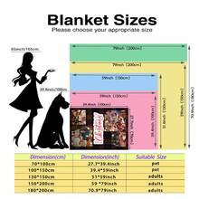 1 chiếc chăn in ảnh tùy chỉnh, vải nỉ polyester mềm mại thân thiện với da, nhẹ, dùng cho mọi mùa, quà tặng cá nhân hóa, chăn đa năng - Nhiều màu - Xem 6