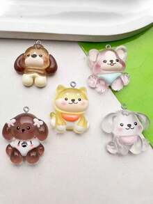 10/20pcs Cartoon Cute Puppy Milk Pendant Jewelry Accessories DIY Phone Chain Keychain Charm - Puppy - View 3