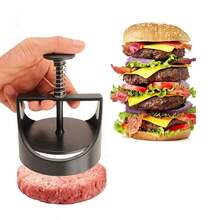 1 cái khuôn ép burger thủ công đa năng, dụng cụ ép thịt làm miếng burger patty - màu đen - Xem 3
