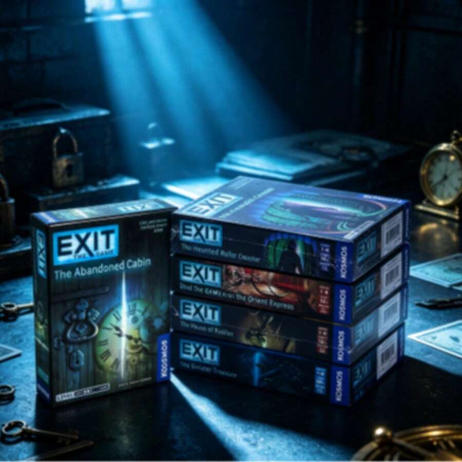 Permainan Kartu Teka-Teki Escape Room Portabel, Permainan Papan Deduksi & Bermain Peran Multi-Skenario, Permainan Otak Kooperatif 1-4 Pemain, Permainan Meja Imersif untuk Pertemuan Keluarga Dewasa
