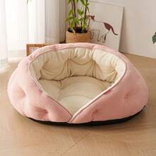 Soft Plush Dumpling Shaped Pet Dog Bed - Semi-Enclosed & Comfortable Pet Nest Suitable For Small Dogs/Cats, All-Season Use, Anti-Anxiety Comfort - Multicolor - View 13