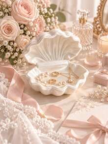 Pearl Shell Jewelry Storage Box, Elegant Shell Decorative Box, Suitable For Vanity, Wardrobe, Bedroom, Bathroom, Desk Decoration, Practical Storage Gift For Women And Girls, Showcasing Their Elegant Style - Multicolor - View 7