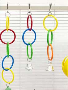1pc Parrot Toy Colorful Hanging Ring, Chewable, Playful, Boredom Relief, Climbing - Multicolor - View 4