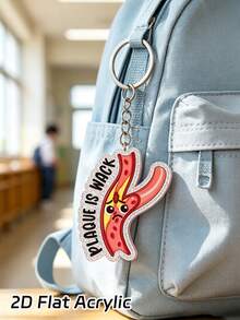 2D Flat Acrylic Pendant With Rose Floral Pattern, Keychain With Artery Pattern. Fashionable Bag Charm, Cardiologist Gift, Nurse Medical Student Gift, Car Keychain, Birthday Gift, Holiday Party Gift, Medical Student Graduation Souvenir, First Aid Training Completion Gift - Multicolor - View 2