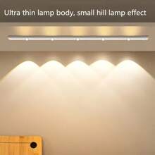 50/40/30/20cm Cat Eye Hill Light, LED Cabinet Light With Motion Sensor And Three-Color Changing Strip, Ultra-Thin Smart Kitchen Counter Lamp With Rechargeable Battery And Body Sensor, Wardrobe Home Decor Hill Light, Motion Sensor Light, Hill Light, Night Light, Cat Eye Spotlight, Sensor Light, LED Light, Three-Color Dimmable Light, Lighting - Cat's Eye Hill Light - View 3