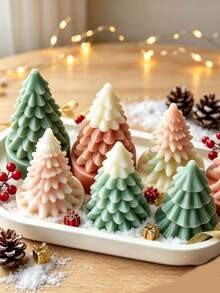 1 Set Christmas Tree Silicone Candle Mold Kit, Pine Tree Silicone Mold, Suitable For DIY Aromatherapy Candles, Handmade Soap, Plaster Christmas Holiday Home Decor Handmade Mold - Christmas Tree Silicone Mold - View 6