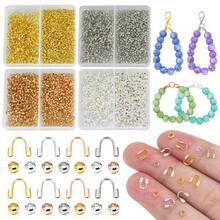 1 Set 200pcs U-Shaped Buckle + Positioning Bead Accessories Kit, Suitable For Handmade DIY Bracelets, Necklaces, Jewelry Decoration Materials And Tools - Buckle Positioning Beads - View 1