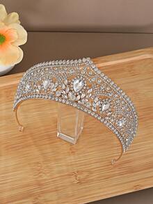 1pc Luxury Queen Crown, Baroque Bridal Tiara, Sparkling Rhinestone European Wedding Headpiece, Suitable For Cosplay Photography, Wedding, Party, Pageant - Empire Crown - View 6