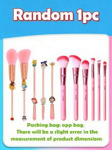 Disney Princess Themed 5-Piece Makeup Tool Set With Portable Storage Bag, Embossed Metal Handle Fluffy Blush Brush, Blending Eyeshadow Brush, Luxury Authentic Collectible Makeup Accessories Holiday Celebration Gift Set - Multicolor - View 9