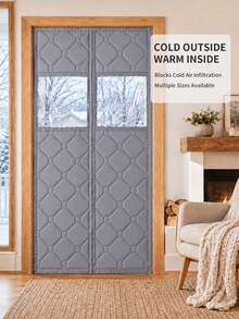Magnetic Thermal Insulated Door Curtain With Visible Observation Window, Multi-Layer Insulation, Strong Magnetic Auto-Closing, No Drilling Required, Reduces Heat Loss, Suitable For Home, Basement, Commercial Store - Grey [with Viewing Window] - View 2