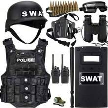 角色扮演服装，过家家道具，特警服装套装，CS游戏角色扮演套装，派对服装套装，男孩礼物，生日礼物，圣诞礼物 - 彩色 - 查看 4