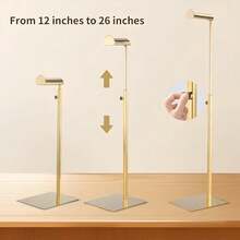 1/2 cái giá trưng bày túi xách tinh tế, chất liệu thép không gỉ, dài 14.17 inch, có thể mở rộng đến 23.62 inch, phù hợp cho nhà ở/cửa hàng thời trang/cửa hàng bán lẻ trang sức | dễ dàng lắp đặt/tháo rời, giá treo túi xách - 1PC - Xem 6
