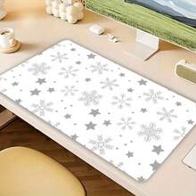 1pc Snowflake Falling Star Twinkling Winter Quiet Silver Covered Non-Woven Fabric Keyboard Mouse Pad Desk Mat For Office Work Gaming Washable Holiday Decoration - Twinkling Stars - View 10