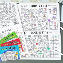 1PC Look And Find Puzzle Book, Object Search Activity Workbook, Picture Hunting Observation Notebook, Visual Cognition Practice Sheets, Brain Challenge Worksheets, School Stationery - Multicolor - View 6