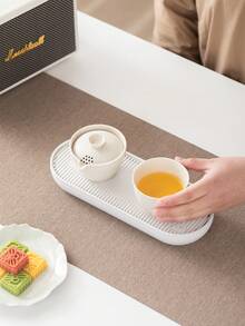 WEN ZHE 120ml Spotted White Ceramic Portable Gaiwan Tea Cup For One Person, Travel Tea Set With Filter Hole Lid, Spout Pouring, And Shockproof Storage Bag - Multicolor - View 5