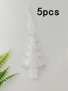 Clear Beaded Christmas Tree Hanging Ornament With Attached Hanging Rope, Glossy Transparent Christmas Tree Shaped Pendant, Suitable For Christmas Tree Decoration, Holiday Party, Table Centerpiece, Window Display, Holiday Home Decor, Christmas Photo Props, Classic Winter Holiday Ornament, Enhancing Christmas Atmosphere - Christmas Tree Ornament - View 11