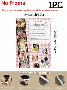 1pc Custom Photo Collage For Best Friend Template Custom Poster, Personalised Best Friend Definition Print Customized Wall Art, Birthday Gift For Best Friend Pictures Custom Photo, Customizable Things, Room Decor, Optional Frame - Multicolor - View 13