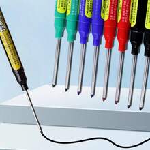 1/3/5pcs Professional 45mm Long Tip Marking Pen Set, Black Blue Red Deep Hole Woodworking Tile Marking Pen Fast Drying - Construction Marking Tool (Random Color) Random Style - A - View 2