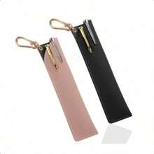 Minimalist Leather Pen Case, Korean/Japanese Style Portable Pen Pouch, Suitable For Business Fountain Pens And Ballpoint Pens Storage, Student Stationery Organizer, Bag Charm Keychain, Multi-Functional Pen Holder - Z - View 4