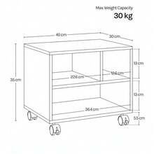 Mobile White Printer Stand, Simple Under‑Desk Printer Cart, Space‑Saving Printer Shelf, Slide Under Desk To Free Up Desktop Space For Home Office - White - View 2