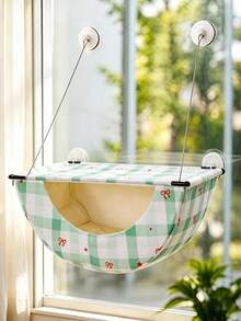 1Pc Cat Window Hammock With Storage Pocket, Suction Cup Mounted Hanging Cat Bed, Indoor Window Perch, 2 In 1 Sleep & Storage Cat Window Seat, Pet Hanging Bed For Cats Sunbathing Rest, Fit Small Medium Cats - one-size - View 12