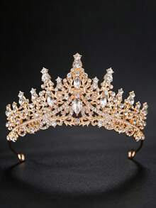 Handmade Luxury Baroque Style Rhinestone Bridal Crown Headband, Multi-Color Women's Hair Accessory, Suitable For Formal Wedding, Bachelorette Party, Evening Gala - Multicolor - View 8