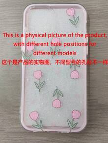 粉色花卉元素时尚手机壳，粉色爱心元素时尚手机壳，粉色花朵元素时尚手机壳，1个柔软纯色穿孔手机壳，粉色花卉爱心2D印花手机保护套，兼容 11/12/13/14/15/16/16 Pro Max/12 Pro/13 Pro/14 Pro/15 Pro/16 Pro/14 Plus/15 Plus/16 Plus/12 Pro Max/13 Pro Max/14 Pro Max/15 Pro Max/16 Pro Max，精致纹理手机壳，兼容 17/17 Pro/17 Pro Max/Air最新款苹果手机，春季礼物，生日周年纪念，婚礼派对 - 粉色 - 查看 6