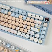 Nautical Bear Keycaps Cute DIY Highly Attractive PBT 5-Sided Dye-Sublimation MOA Height Compatible With Mechanical Keyboards - View 5