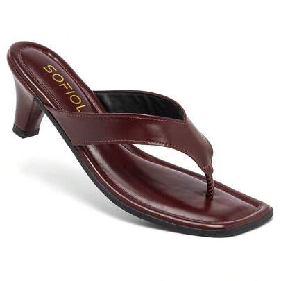 Sandália Tamanco Feminino Tira de Dedo Salto Taça Fino Elegante Moda Confortavel Casual Original Sofiolí