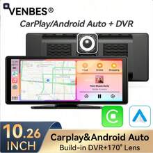 VENBES 10.26 Inch PND Portable Car Audio System, Built-In DVR Dash Cam, Supports Wireless CarPlay And Wireless Android Auto, Touchscreen Car Player, Bluetooth FM - Main Unit Only With Built-in DVR - View 11
