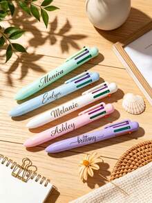 Personalized Multi-Color Pen, 6-In-1 Ballpoint Pen, Student Stationery - Sets - View 4