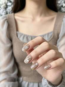 Snowflake Element Nail Art Print Steel Plate Large & Small Snowflake Reindeer Christmas Pattern DIY Transfer Tool - Multicolor - View 9