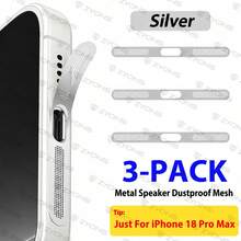 ZYONS 3件組金屬揚聲器防塵網罩，相容 iPhone 18 Pro Max/18 Pro/Duo/17 Pro Max/17 Air/16 Pro Max/16/15/14/13/12 系列，防塵設計，耐用金屬材質，可選顏色：黑色/銀色/宇宙橘/金色/綠色/紅色/藍色/紫色/沙漠鈦 - 3件 - 查看 30
