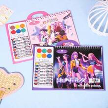 Spin Master 1pc K-Pop Theme "Demon Hunter" Coloring Book & DIY Painting, Cartoon Watercolor Style, M - N - View 1