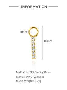 EleRunis 1PC 925 Sterling Silver Dainty Dangle Piercing Charm Drop CZ Build Your Own Handmade Earring Charm Fine Jewelry For Daily Wear Party Engagement - Gold - View 26