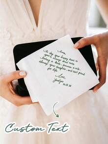 Custom Wedding Handkerchief: Lace Handkerchief With Handwritten Message, Personalized Keepsake Gift For Father, Gift From Bride To Mother, Wedding Keepsake Handkerchief, Gift For Bride Or Groom's Father - Multicolor - View 1