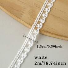 2入 2M 白色波浪花卉蕾絲緞帶 1.5CM寬 DIY衣飾禮品包裝裝飾飾邊 - 絲帶 - 查看 19