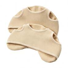 QKC 1 Pair 3-Hole SEBS Fabric Front Palm Pads, High Heel Half-Size Footbed Protection Pads, Thickened Anti-Slip Front Palm Pads - Beige - View 4