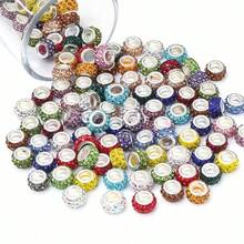 30/40/45/50/55/60Pcs 3-Row Colorful Rhinestone Beads, Perfect For Bracelet, DIY Necklace, Pendant, Earrings, Bag Charm And Other Craft Making, Random Color Spacer Beads - Multicolor - View 11
